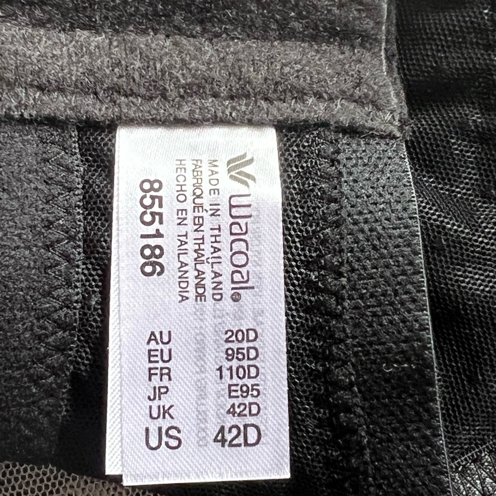 2 for $48 NWT! 42D Wacoal 855186 Full Figure Underwire Black Chantilly Lace - Picture 11 of 11